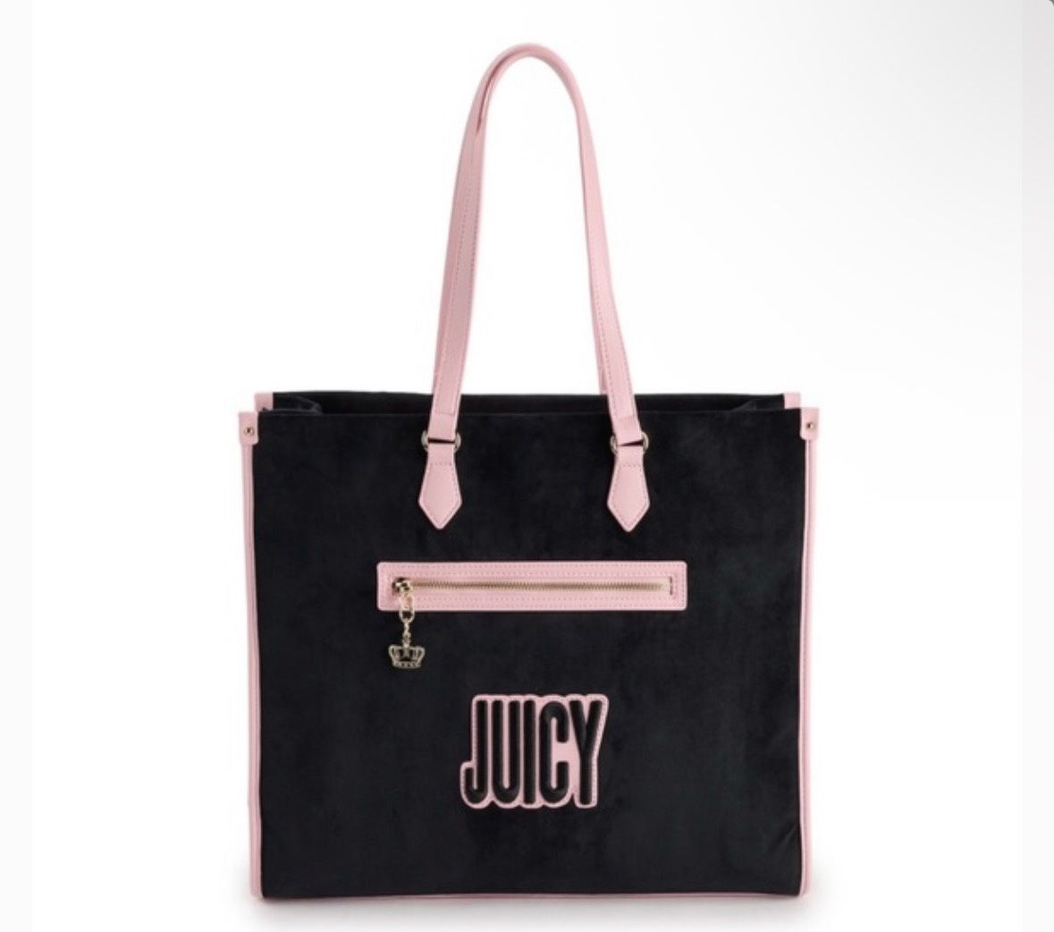 Elegant Juicy Couture tote with a bold black body