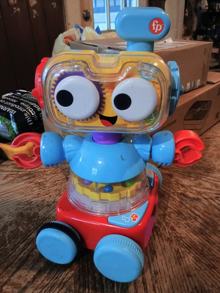 Fisher-Price 4-in-1 Learning Bot Interactive Toy Robot for Infants Toddlers and Preschool Kids