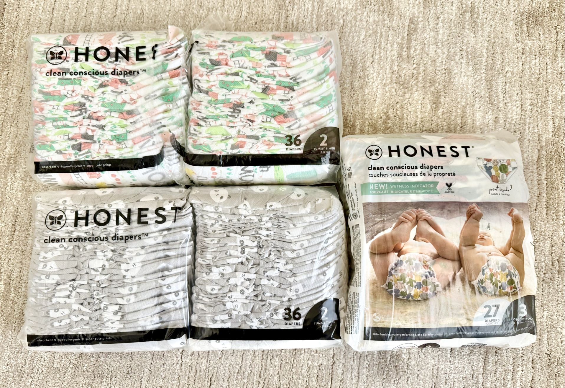 Honest Diapers - Size 2 And Size 3