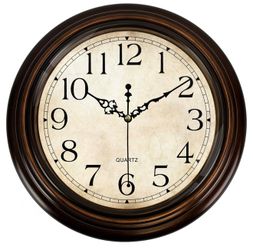 Quartz Wall Clock Vintage Bronze Round Decorative
