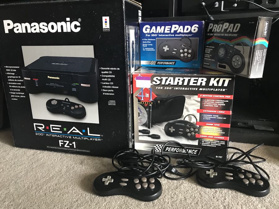 3DO FZ-1 Box, Two Controllers, Three 3DO Accessory Boxes