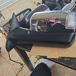 2012-2023 DODGE RAM 1500 LEFT DRIVER SIDE DOOR POWER MIRROR TOW 7x11 CHROME OEM
