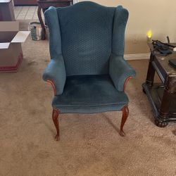 Mid Century Walnut Wingback Antique Vintage Chair Aunt Anne