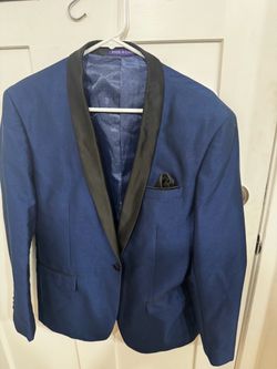 Blue Tuxedo Blazer with Blue Shawl Lapel
