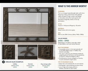 Stunning Safari-Themed Embossed Metal Wall Mirror – Excellent Condition!Add a touch of timeless global style to your home with this beautiful, stateme