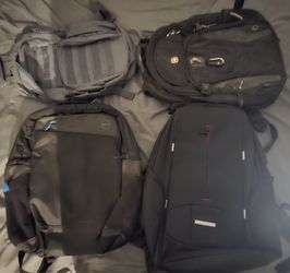 Four backpacks, DELL Laptop Backpack, like new