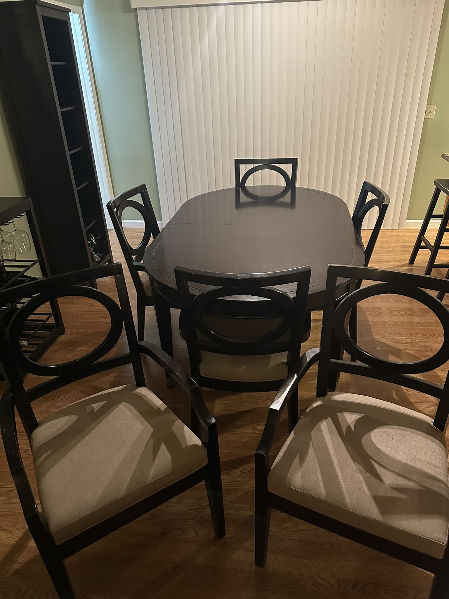 Solid Wood Dining Room Set with 6 Chairs
