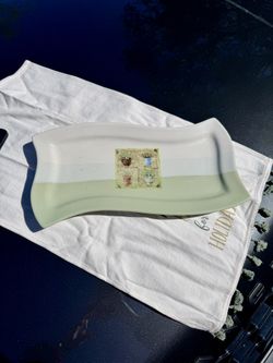 Imperial Elegant Green and White Ceramic Tray