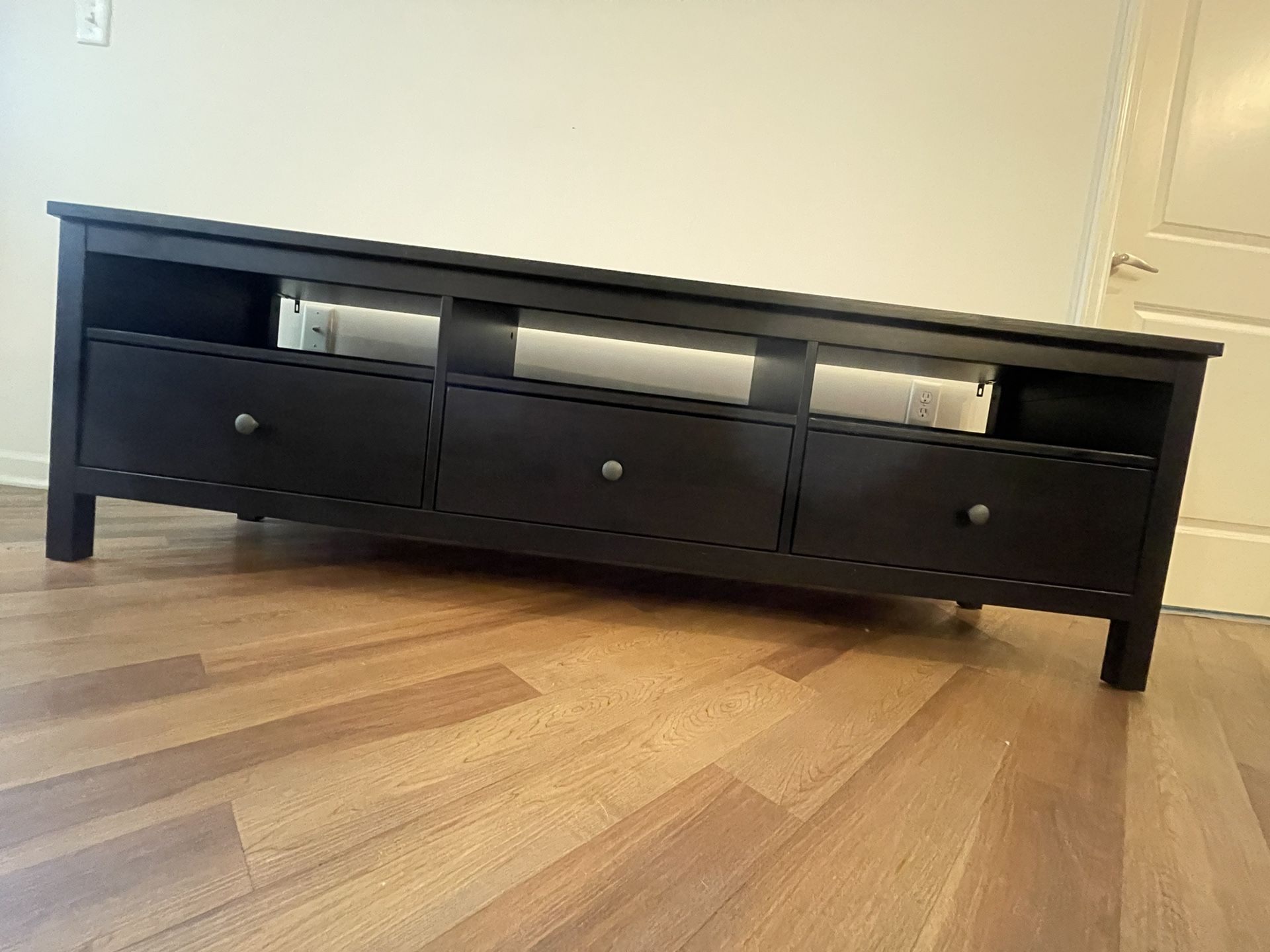 Dark Wood TV Stand with Storage