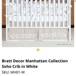 Baby Crib. Solid Wood. Comes With Brand New Crib Mattress 