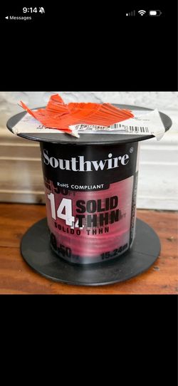 Southwire 50 ft. 14 Red Solid CU THHN Wire Model 112-1403BR