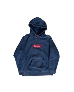 FW16 Supreme Navy Box Logo Hoodie Men’s Size Large