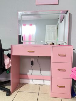 Pink vanity