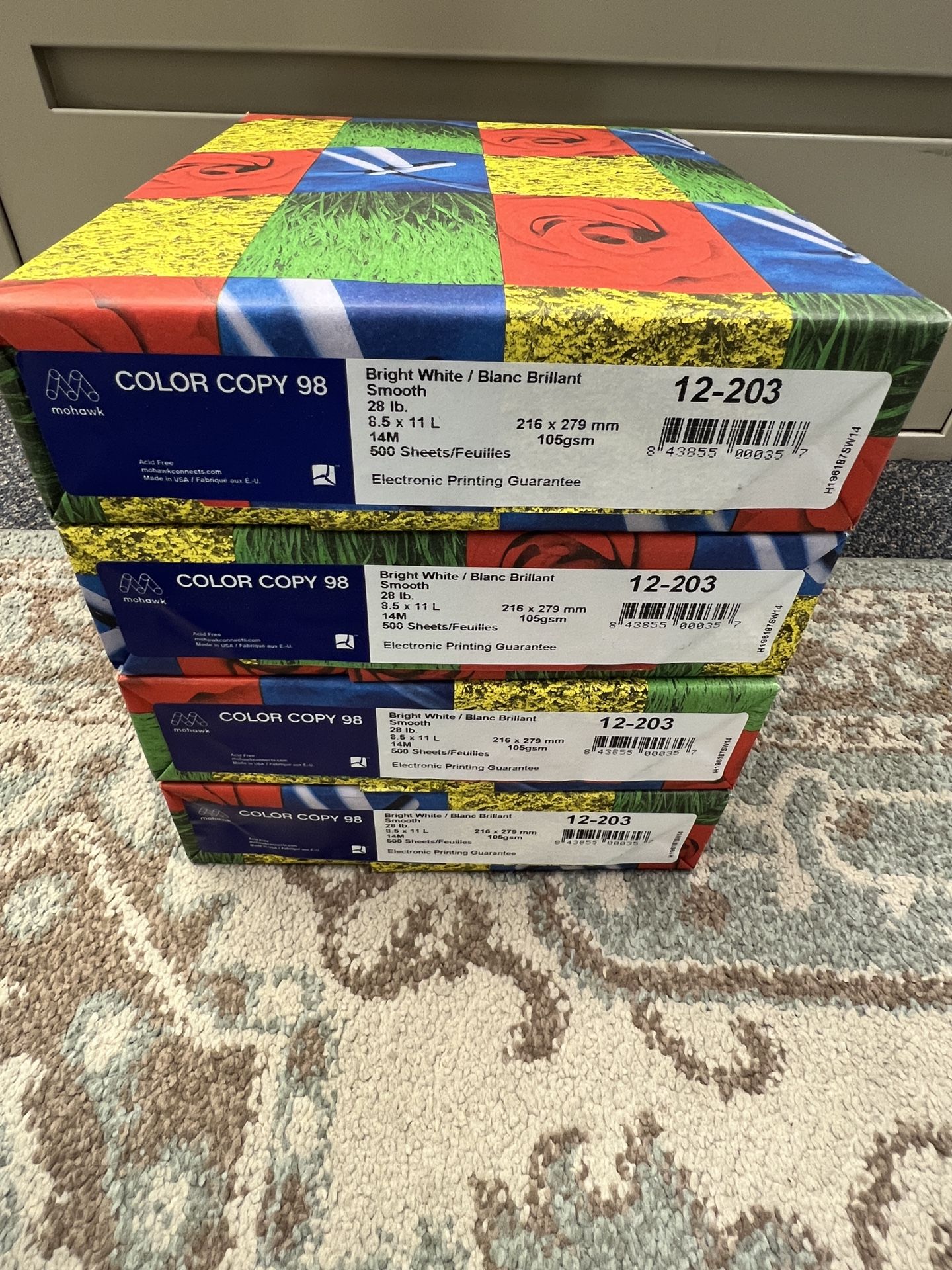 MOHAWK WHITE COLOR COPY PAPER (4) REAMS 8 X 11 Smooth