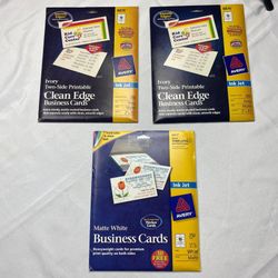 Lot of 3 Avery Business Cards Double Sided (600+)