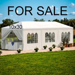 10x30 Outdoor Canopy Tent with 8 Removable Sidewalls, Waterproof Party Tent Gazebo, Outdoor Canopy for Parties, Weddings & Gatherings, White