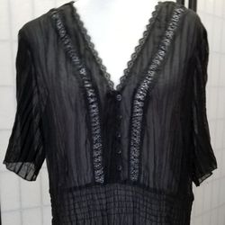 Sheer Black Top Sz 18