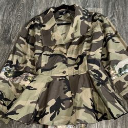 Glitter Women Camo Light Jacket Size Xl 