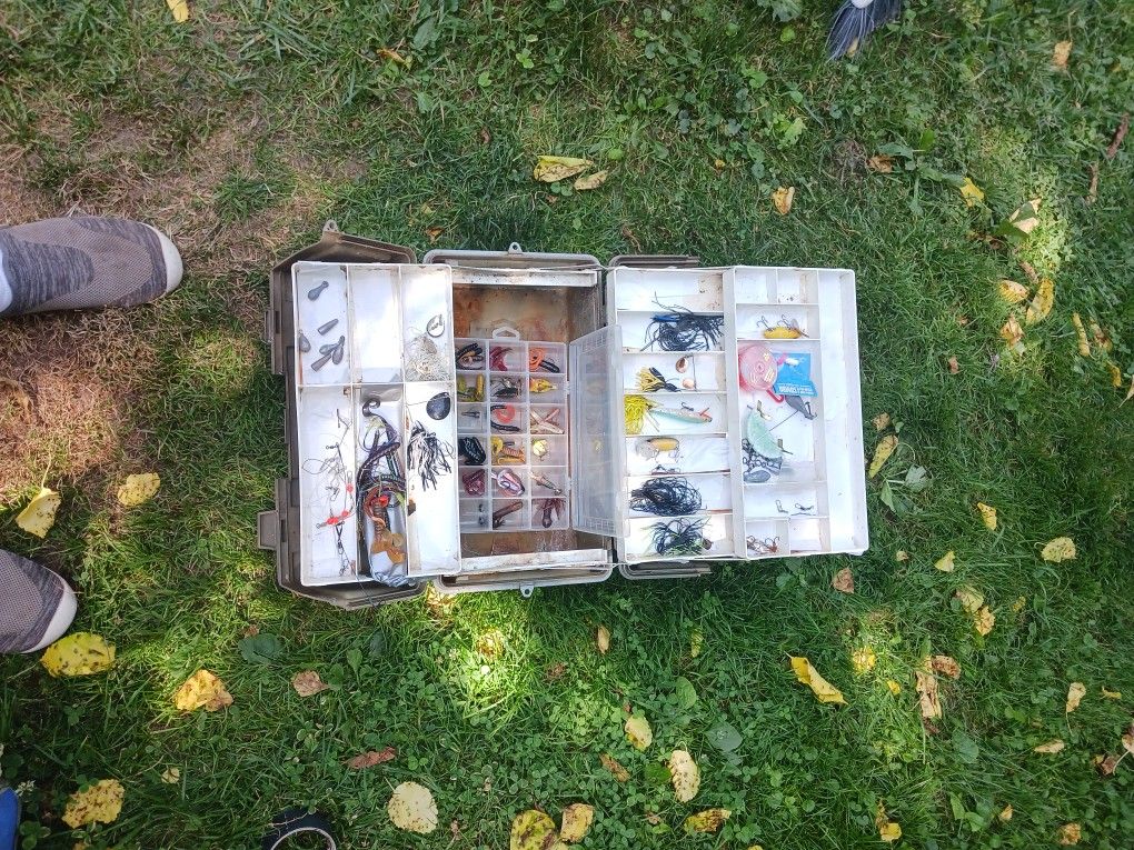 Old Tackle Box With Lots Of Cool Lures But Not Pretty