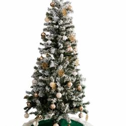 Flocked Artificial Christmas Tree with Ornaments