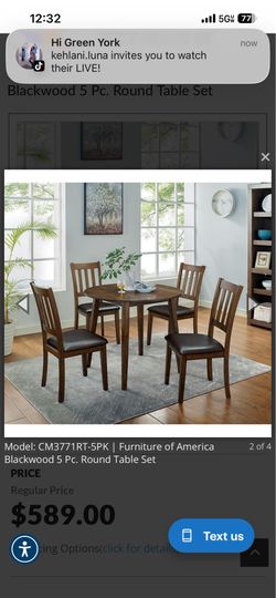 Blackwood 5 Pc. Round Table Set