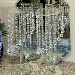 Stunningly Gorgeous Crystal Pedastals 24” NEW $125/each  