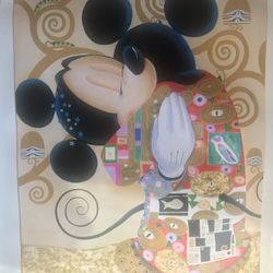 Disney art print on canvas Mickey and Minnie as the Kiss Klimt