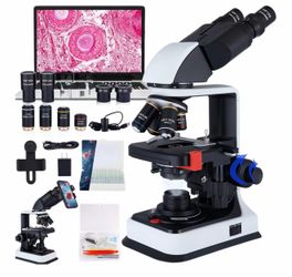 -2500X Binocular Microscope, WF10x and WF25x Eyepieces, LED Illumination