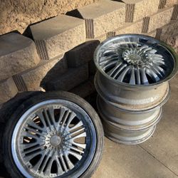 18” F5 chrome wheels 