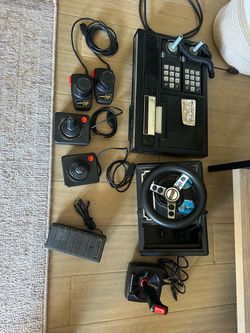 ColecoVision Console + Expansion Module #2 Driving Controller Bundle — AS-IS