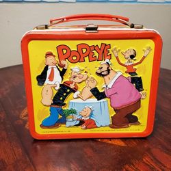 Popeye the Sailor Man Metal Lunchbox Lunch Box 1980 Aladdin Vintage No Thermos