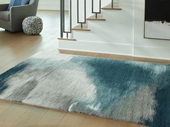 NEW Ashley Brentward 5x7 Area Rug – Blue/Gray/Ivory