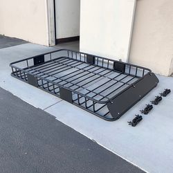 (NEW) $145 Roof Rack Cargo Basket Universal 64x39” Car Top Luggage Holder Carrier 150 LBS max