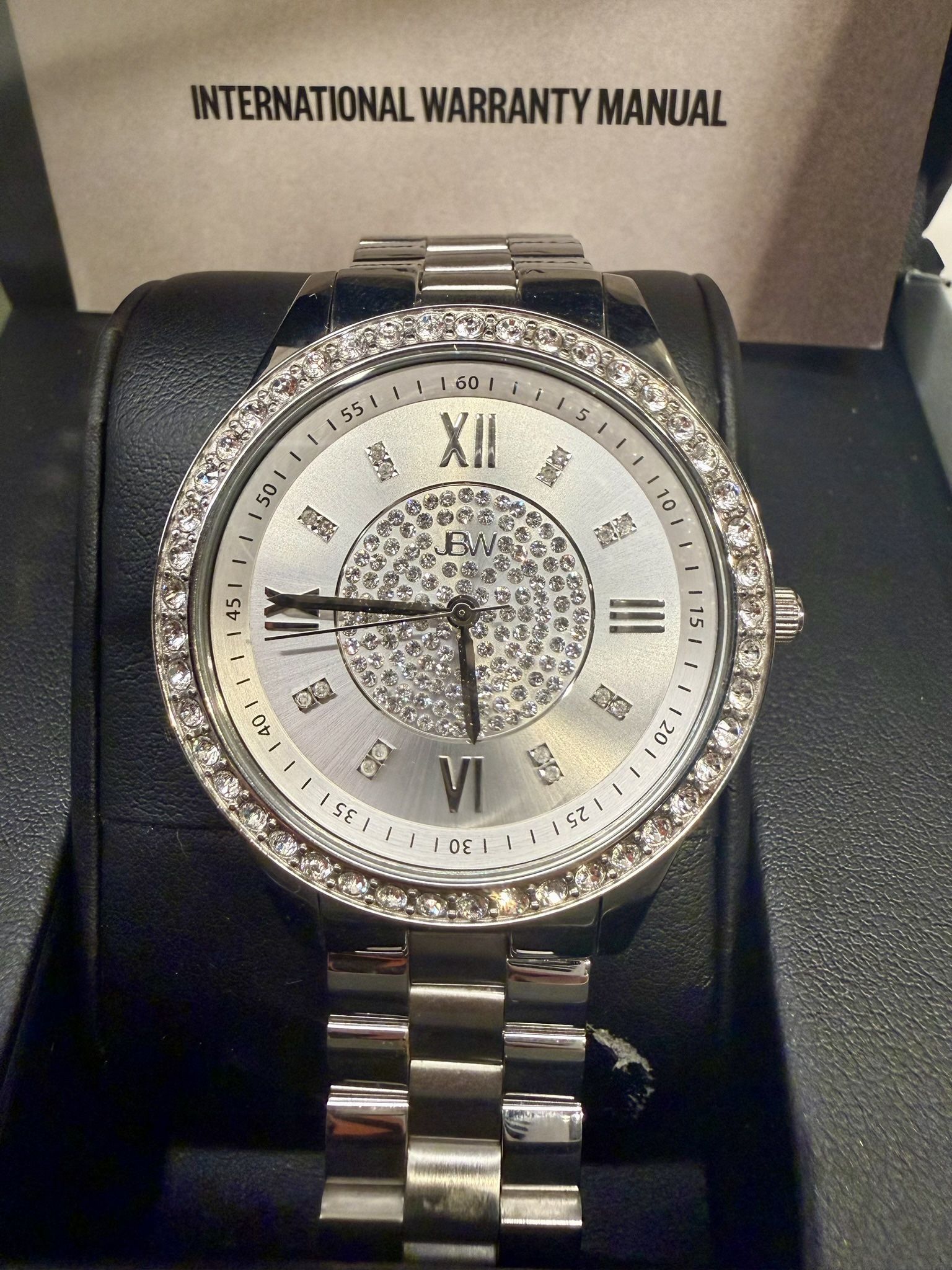 Ladies' JBW Mondrian Diamond and Crystal Accent Watch with Silver-Tone Dial (Model: J6303A)