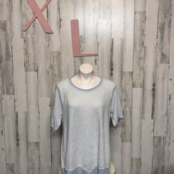 Calvin Klein Performance Light Blue Knit Lounge Top  Size 1X