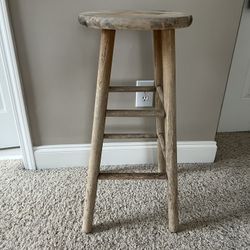 Distressed Wooden Stool 