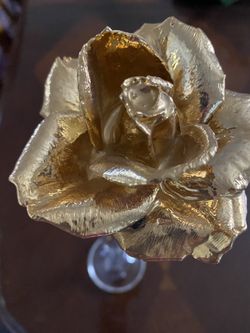 Gold Color Real Rose
