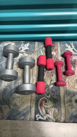 ALL FOR $15 Assorted dumbbells 2 pounds and two sets of 1 pounds