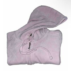 Juicy Couture Y2K Jacket Woman Medium Pink Velour Hoodie Size Medium 