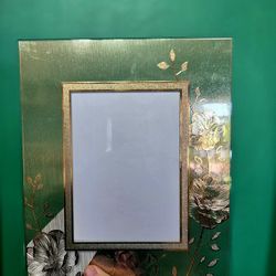 Beltrami Italy Photo Frame Silver Plated Gold Tone Flowers 5"×7"