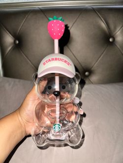 Pink Strawberry Bearista Glass
