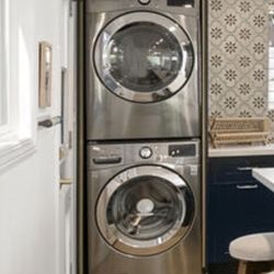 LG 4.5 Ultra Large Smart Washer & 7.4 Gas Dryer w/TrueSteam - WiFi Enabled - Stackable Graphite Stainless Steel