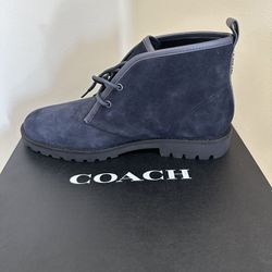 Coach Boots Men Size 10 1/2 Navy Blue SPECIAL OFFER