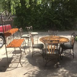 Table ,Chairs, Bar Stools and Small Chest 