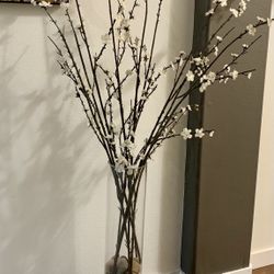 Flowers With Tall Vase 