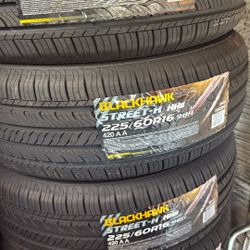 225/60/16 Blackhawk Tires 