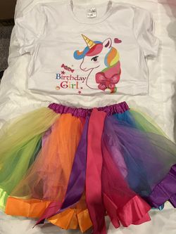 Adorable Pony Themed Birthday Tutu And Shirt- For 8 YR