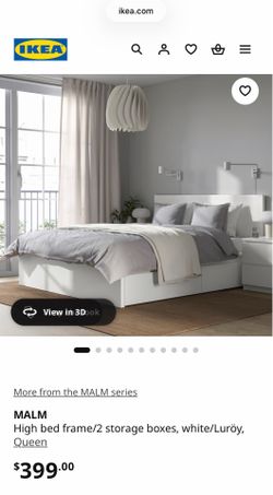 Cama de Ikea con gavetas y colchón. Queen. Color blanco.