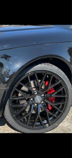 Audi new 20” r8 style gloss blk new rims tires set sample pic on customer car