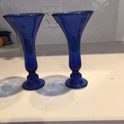 2 Nice Cobalt  Vases-beautiful Condition-$40 Firm